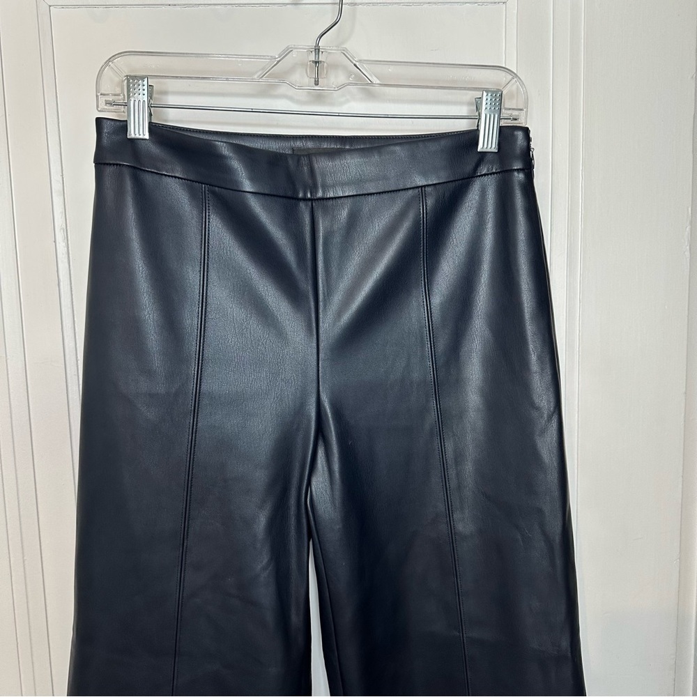 Ann Taylor Navy Faux Leather Trousers size 2 - Picture 2 of 11